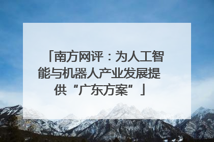 南方网评：为人工智能与机器人产业发展提供“广东方案”